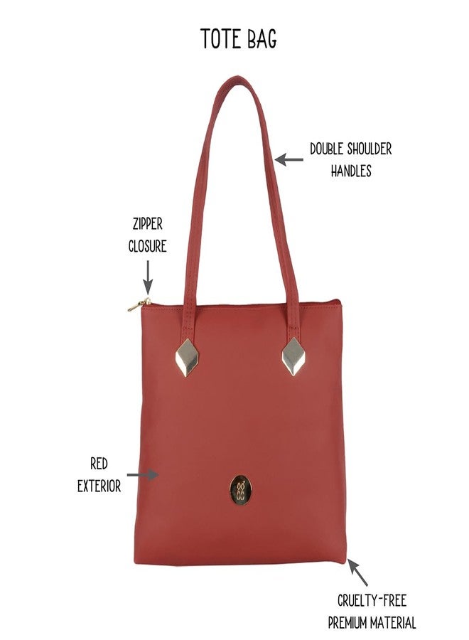 Baggit Women Red Tote Handbag Medium Size | Ladies Stylish Casual Purse Bag - Image 2